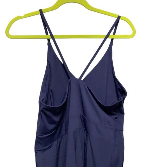 Halara Breezeful Backless Wide Leg Quick Dry Resort Slip Jumpsuit Blue Large NWT - Picture 3 of 7